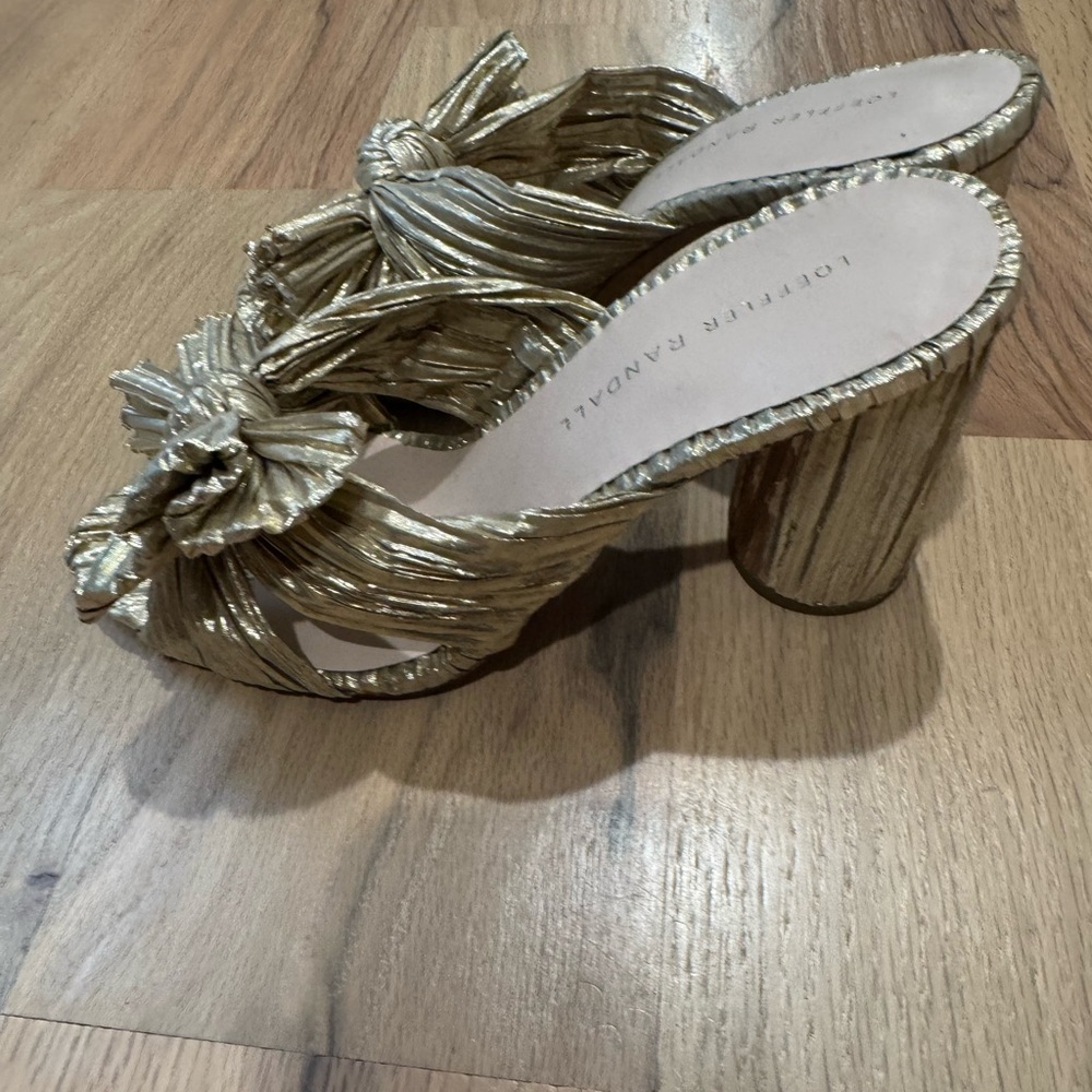 Loeffler Randall Metallic Gold Heeled Sandals